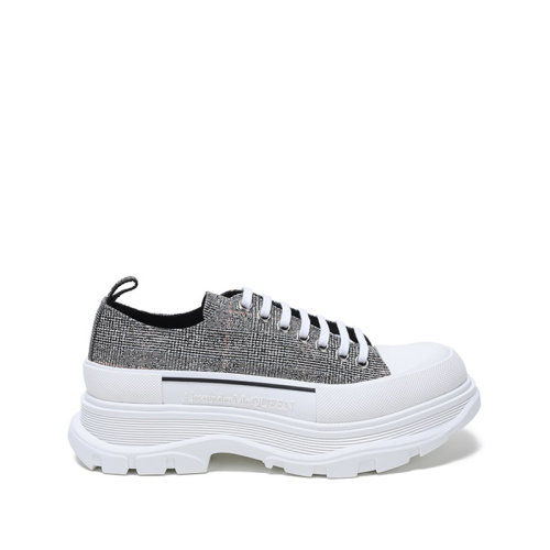 Alexander McQueen/亞歷山大麥昆 男士帆布系帶休閑運動鞋厚底鞋 652757 W4PE1