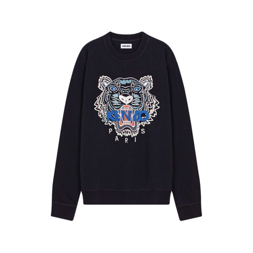 KENZO/高田賢三【22春夏新款】男士棉質圓領長袖衛衣運動衫虎頭刺繡 5SW123 4XL