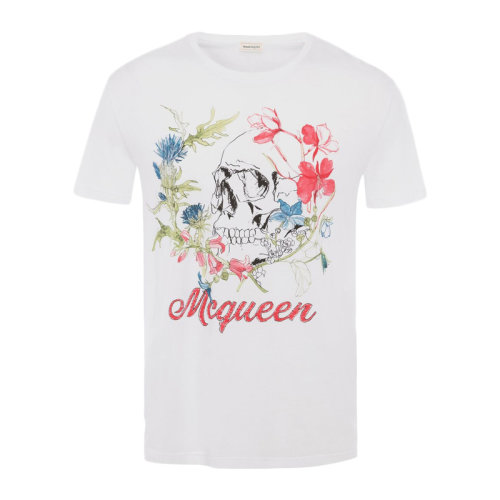 ALEXANDER MCQUEEN 亞歷山大麥昆 男士 服裝 21春夏 圓領字母LOGO印花棉質T恤 男士短袖T恤