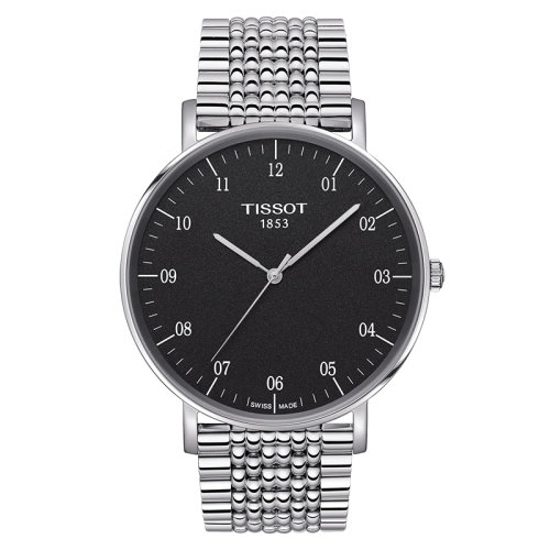 TISSOT/天梭  魅時系列精鋼表殼表鏈男士商務(wù)石英腕表 42毫米