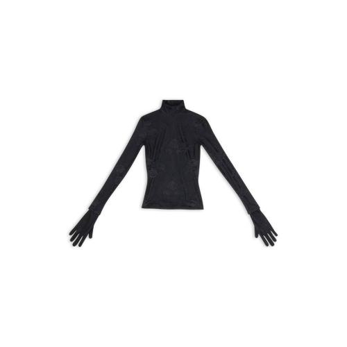  BALENCIAGA巴黎世家 22年秋冬 女士 長袖T恤 LINGERIE TURTLENECK TOP 702343TWG011000