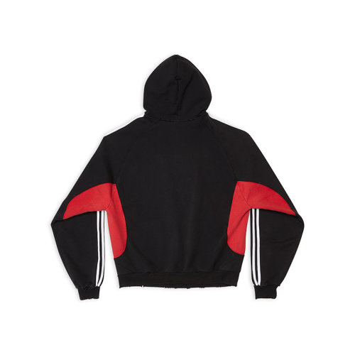 Balenciaga/巴黎世家 22年秋冬新款 ADIDAS聯(lián)名系列 男士黑色純棉中重卷絨修身連帽衛(wèi)衣712395TNVA81003