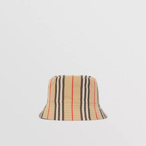  BURBERRY 22年秋冬 男士 雙面標志性條紋棉制漁夫帽 80494331 預定商品1-3周發貨