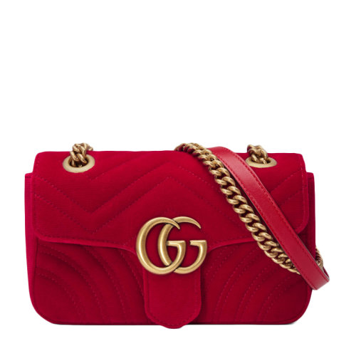 GUCCI/古馳 女士純色天鵝絨單肩包斜挎包 446744-K4D2T 多色可選