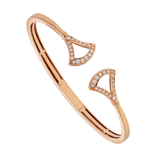 BVLGARI/寶格麗 DIVAS'DREAM系列 18K金玫瑰金鏤空細節鑲鉆手鐲 355621
