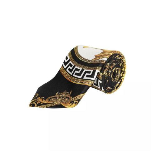 VERSACE/范思哲 男士黑色巴洛克印花真絲領帶 1003238-1A01278-5B040