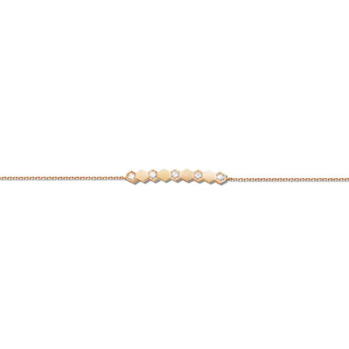 Chaumet/尚美  Bee My Love系列 女士18k金玫瑰金半鑲明亮切割鉆石手鏈084679