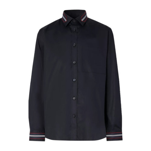Burberry/博柏利 男士 服裝  黑色棉質(zhì)襯衫 男士長(zhǎng)袖襯衫
