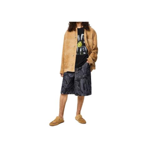  LOEWE羅意威 22年秋冬 男士 短褲 Cactus print shorts in cotton H616Y11X22-1100