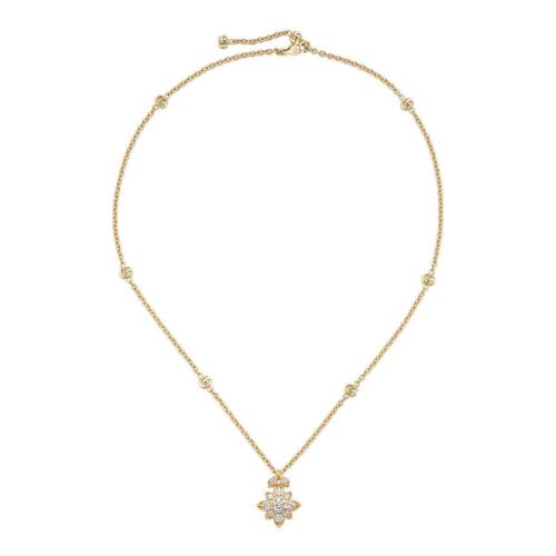  GUCCI古馳 22年秋冬 女士 Flora系列飾雙G 18K黃金項鏈 703649 J8540 8000