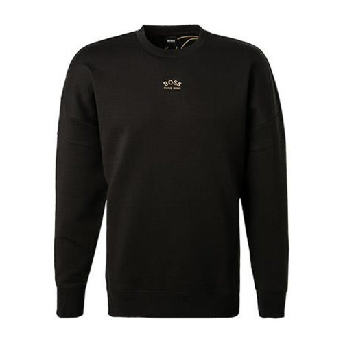 Hugo Boss 雨果博斯 男裝 服裝 黑色棉質logo標識印花圓領長袖休閑寬松套頭衫 男衛衣