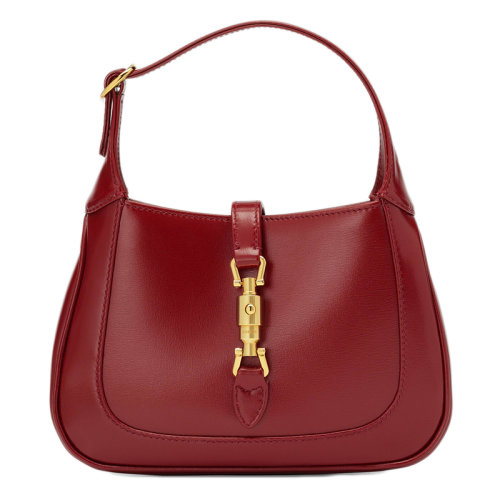 GUCCI/古馳 Jackie 1961系列 女士迷你紅色皮革單肩斜跨手提包63709110O0G6638