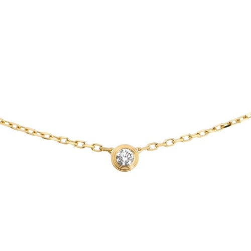 CARTIER/卡地亞 DIAMANTS LéGERS小號18K金黃金鉆石項鏈 B7215800