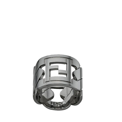 FENDI/芬迪  男士深色釕金屬FF網眼戒指7AJ255B08F01LK