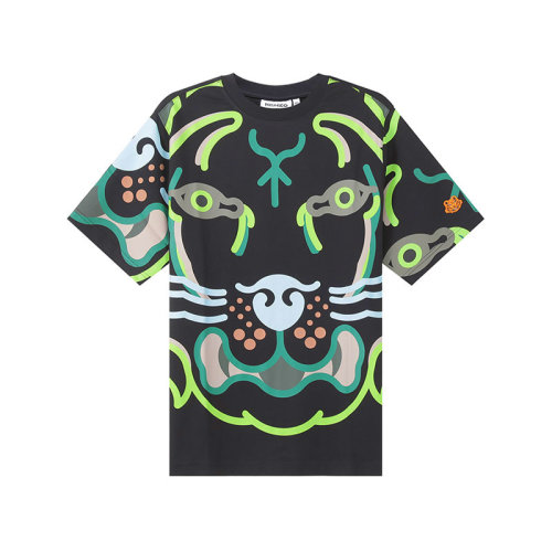 KENZO/高田賢三 【22春夏新款】 男士棉質寬松版K-Tiger圓領短袖T恤小虎頭刺繡 FC5 5TS257 4SB