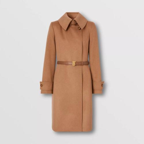  BURBERRY 22年秋冬 女士 專屬標識圖案羊絨束帶大衣 80594871