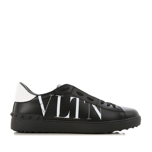 VALENTINO 華倫天奴 男士 鞋靴 21春夏 黑色字母LOGO印花平底圓頭運(yùn)動板鞋 男士休閑運(yùn)動鞋