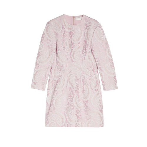 MaxMara/麥絲瑪拉 22年早春新款 PANIA系列 女士粉色滌綸棉質混紡佩斯利花紋連衣裙2221172706001
