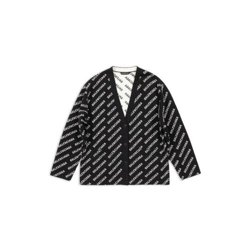  BALENCIAGA巴黎世家 22年秋冬 女士 長(zhǎng)袖T恤 滿印迷你標(biāo)識(shí)開(kāi)衫 719631T16601070
