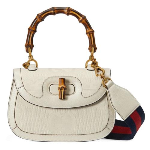  GUCCI古馳 22年秋冬 女士 Gucci Bamboo 1947系列竹節小號手袋 675797 UKMDT 9198