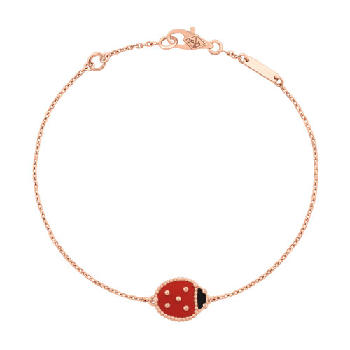 Van Cleef & Arpels/梵克雅寶Lucky Spring系列閉合翅膀的瓢蟲玫瑰金手鐲VCARP7R000