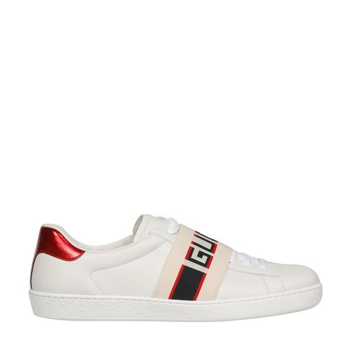 GUCCI/古馳 20年秋冬 Ace系列Gucci條紋運(yùn)動(dòng)鞋 男性 小白鞋 平底鞋 白色 板鞋 523469 0FIV0._9091