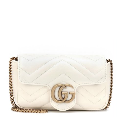 GUCCI/古馳女士雙GGMarmont系列絎縫牛皮超迷你手袋單肩斜挎包ak476433女包