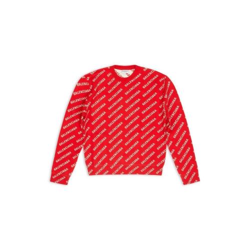 BALENCIAGA巴黎世家 22年秋冬 女士 長袖T恤 滿印迷你標識針織衫 703209T32336090