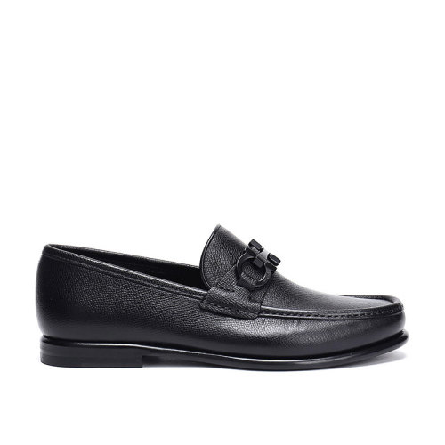 Salvatore Ferragamo/菲拉格慕 男士CROWN系列牛皮革扣飾莫卡辛鞋商務皮鞋 0688525