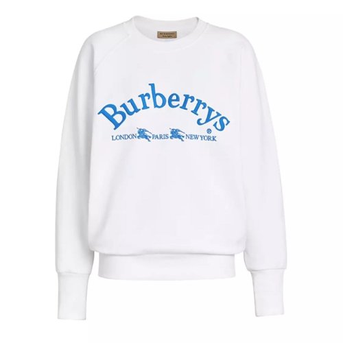 BURBERRY/博柏利  女衛衣圓領長袖字母印花衛衣 白色8002923