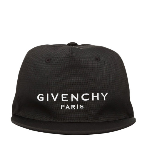 Givenchy/紀梵希 男士黑色尼龍混紡LOGO刺繡魔術貼綁帶鴨舌帽棒球帽運動帽 BPZ001K0CE-001