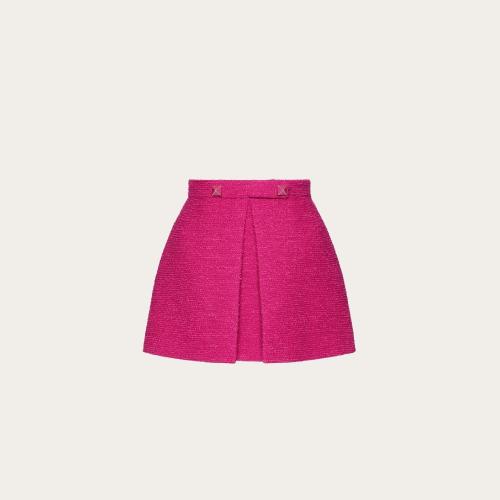  VALENTINO華倫天奴 22年秋冬 女士 半身裙 MINI JUPE SHORT EN TWEED CRAQUANT XB3RA8D66VQFP1