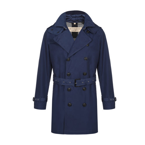 BURBERRY/博柏利 burberry服裝 巴寶莉 翻領男士風衣 男裝 深藍色 外套 大衣  40518811