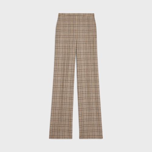  CELINE賽琳思琳 22年秋冬 女士 休閑褲 PANTALON TIXIE LAINE CACHEMIRE CARREAUX 2P787518R.0