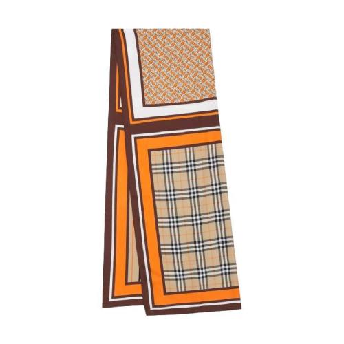 BURBERRY 22年秋冬 女士 專屬標識拼典藏條紋格紋絲巾 80265421