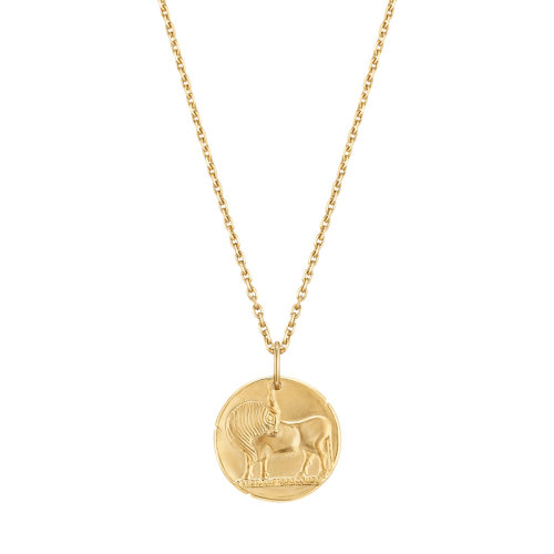 Van Cleef & Arpels/梵克雅寶 新款Zodiaque十二星座系列 18K金黃金Tauri金牛座徽章圓形吊墜VCARP7SS00