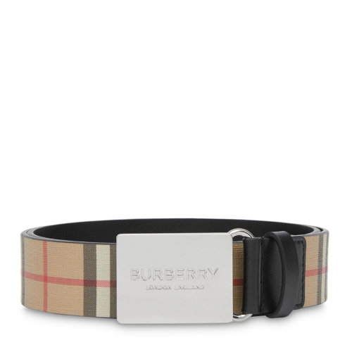 BURBERRY/博柏利 男士經典Vintage 格紋飾牌搭扣環保帆布腰帶皮帶 8015612