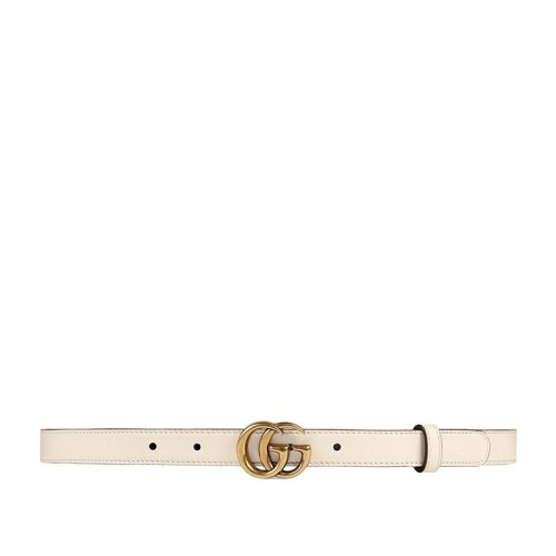 GUCCI/古馳  古琦女士白色牛皮革雙G搭扣腰帶 409417 AP00T 9022 HKY0011N