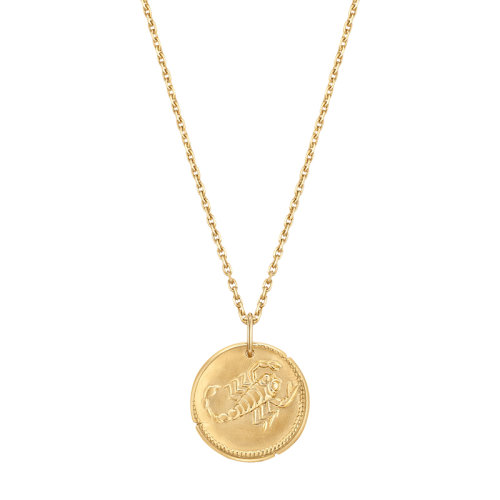 Van Cleef & Arpels/梵克雅寶 新款Zodiaque十二星座系列 18K金黃金Scorpii天蝎座徽章圓形吊墜VCARP7SZ00
