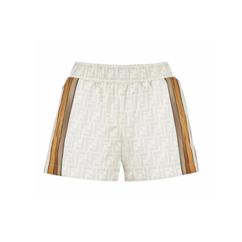 FENDI/芬迪 運動休閑logo短褲 白色 FAB275AGO8