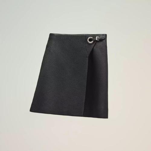  HERMES愛馬仕 22年秋冬 女士 半身裙 Mini-jupe portefeuille en cuir H2E1302D00240