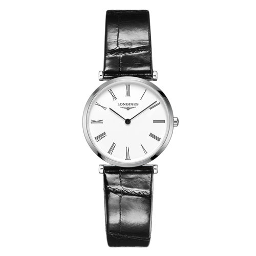 LONGINES/浪琴  嘉嵐系列 石英表白盤精鋼表殼皮質表帶男女表29毫米L4.512.4.11.2