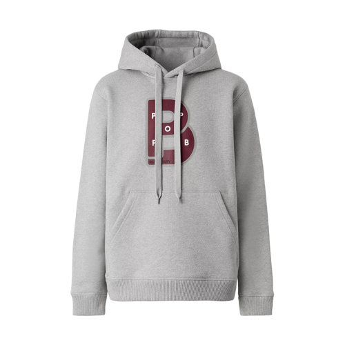 BURBERRY/博柏利 22年秋冬新款 Pop Trading Company聯(lián)名系列 男士風(fēng)暴灰色純棉交錯(cuò)印花設(shè)計(jì)連帽衫衛(wèi)衣80548531