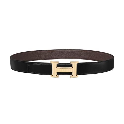  HERMES愛馬仕 22年秋冬 女士 腰帶 Boucle de ceinture H Strie %26 Cuir de ceinture reversibl 預定商品1-3周發貨