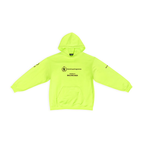 Balenciaga/巴黎世家 22年秋冬新款 WFP系列 男士熒光黃色純棉中重抓絨藝術畫印花連帽衫衛衣600583TMVL17110