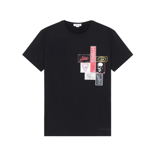 Alexander McQueen/亞歷山大麥昆 2021款 男士短袖T恤 男士棉質(zhì)圓領(lǐng)短袖T恤 662485 QRZ58 0901