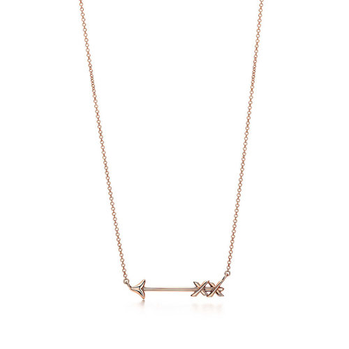 Tiffany & Co./蒂芙尼  Paloma’s Graffiti系列18K金玫瑰金箭吊墜項鏈 36343222