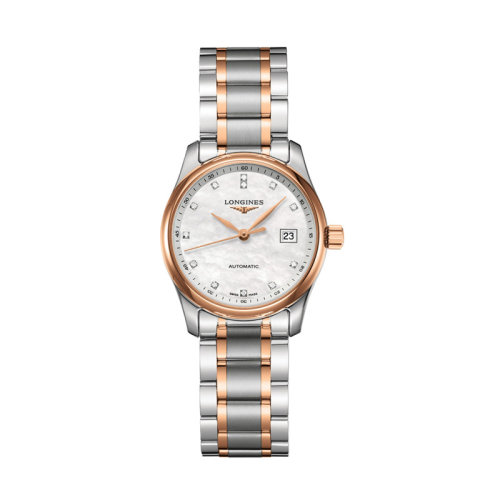 LONGINES/浪琴 名匠系列 鉆石時標 精鋼表殼/200微米 18K包金玫瑰金 自動機械 女士腕表 L2.257.5.89.7