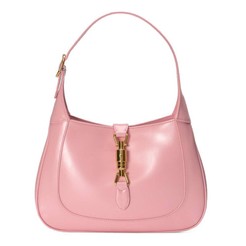GUCCI/古馳  1961 Jackie系列 粉色牛皮金扣小號(hào)手提單肩包63670910O0G5815