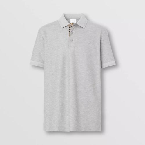  BURBERRY 22年秋冬 男士 專屬標識圖案珠地網眼布棉質 Polo 衫 80529661